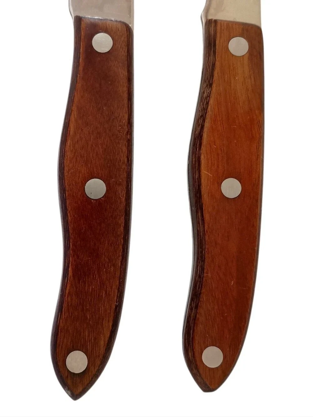 2 Interpur Japan Carving Knives Stainless Steel Blades Wood Handles Full Tang